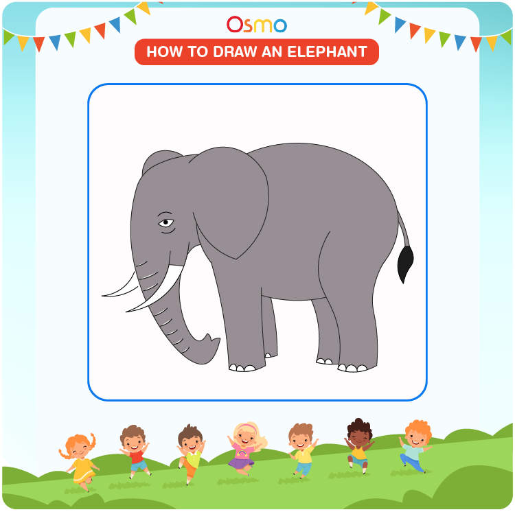 How to Draw a Cute Cartoon Baby Elephant Riding a Unicycle from Alphabet  Letters Easy Step by Step Drawing Lesson for Kids | How to Draw Step by  Step Drawing Tutorials