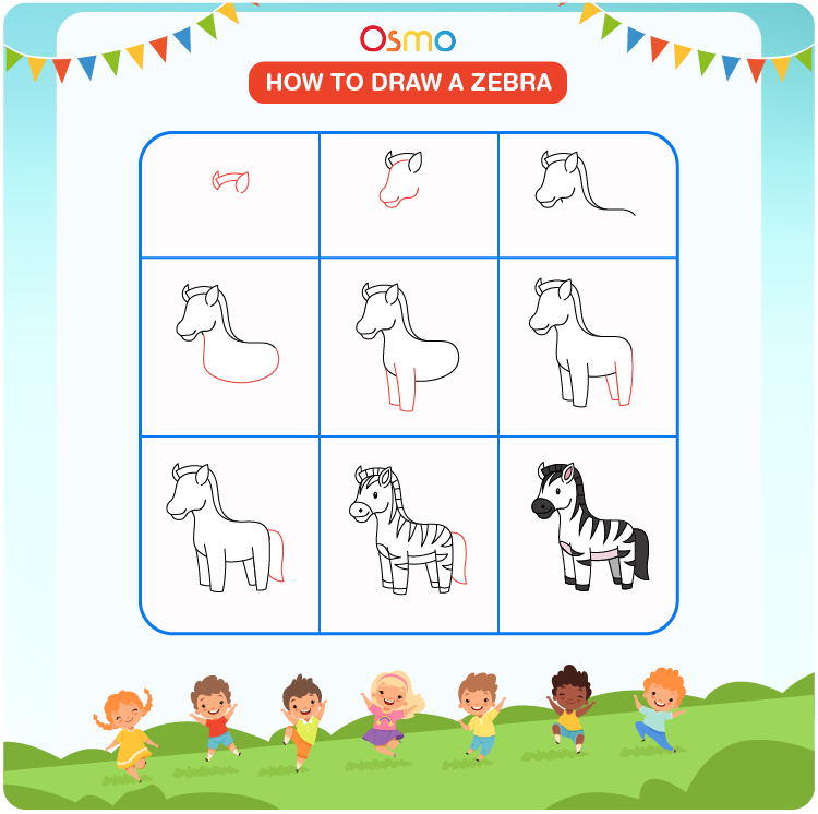 How to Draw a Zebra A StepbyStep Tutorial for Kids