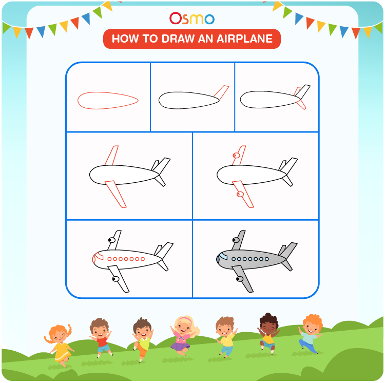 How to Draw an Airplane StepbyStep Drawing Tutorial