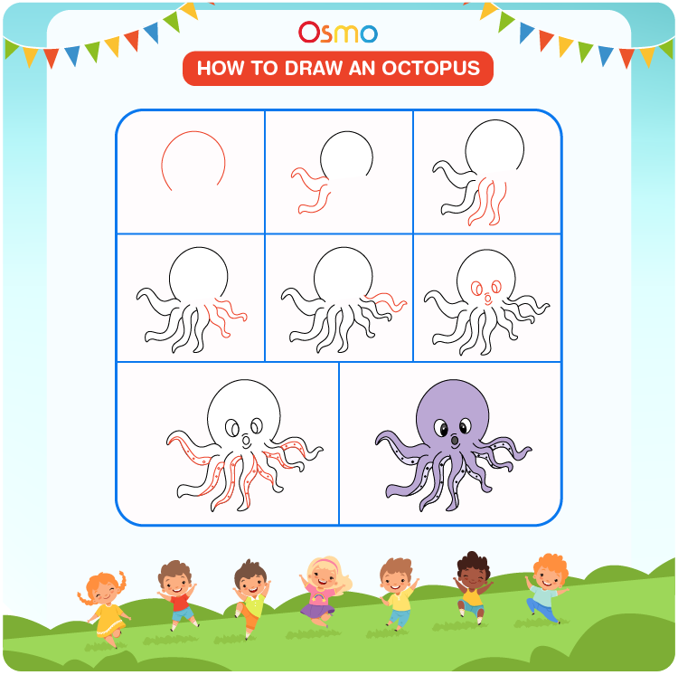 How to Draw an Octopus A StepbyStep Tutorial for Kids
