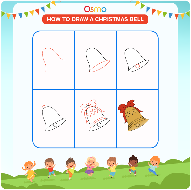 How to Draw a Christmas Bell A StepbyStep Tutorial for Kids