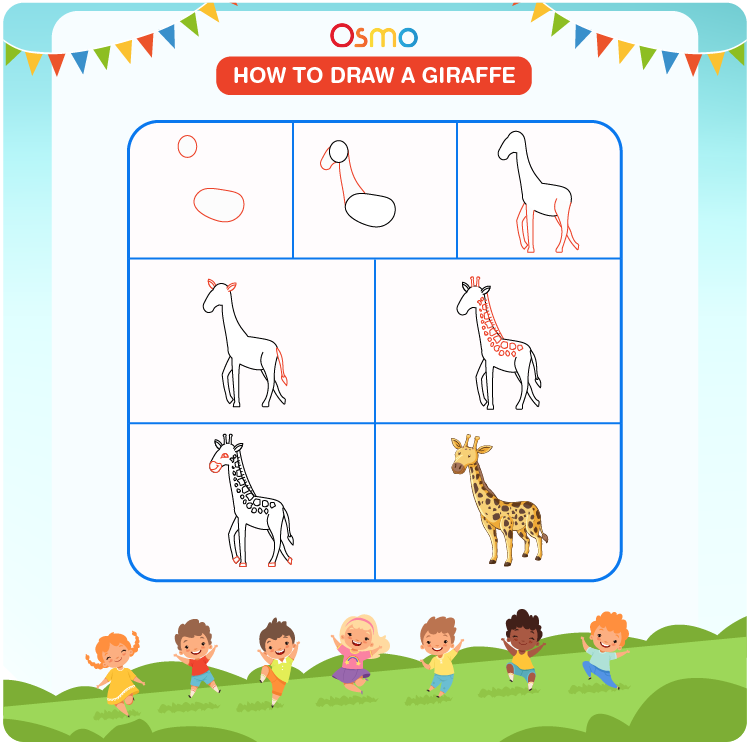 Drawing A Giraffe With Shapes - Preschool - Art For Kids Hub -