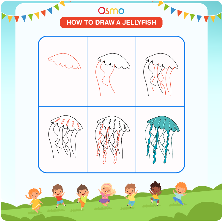 How to Draw a Jellyfish A StepbyStep Tutorial for Kids