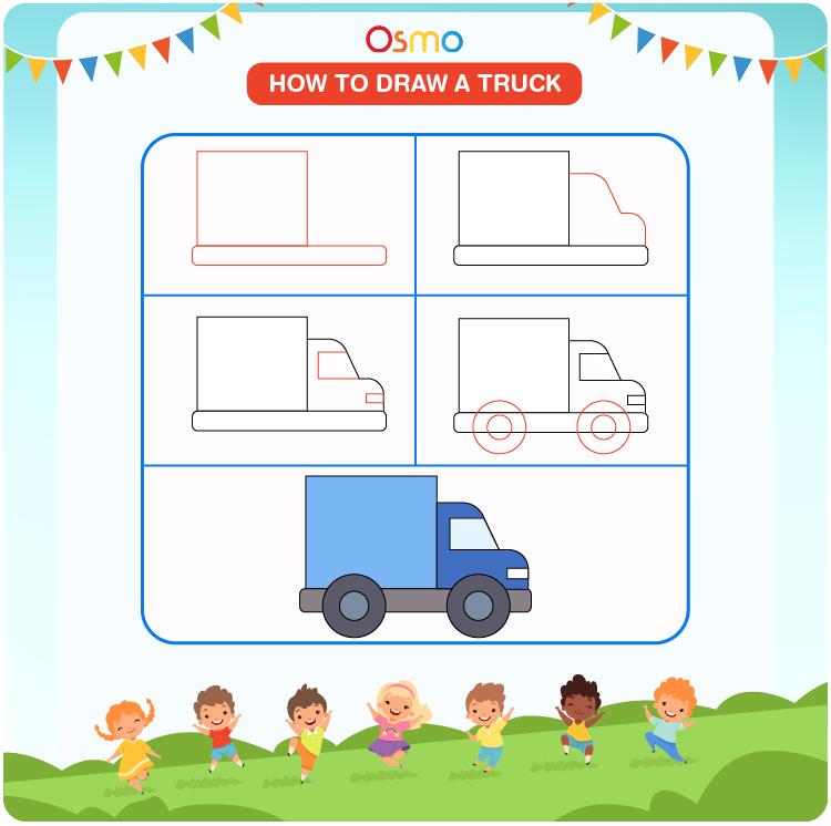 How to Draw a Truck A StepbyStep Tutorial for Kids