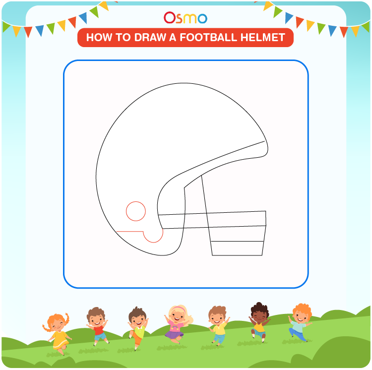 easy football helmet drawings