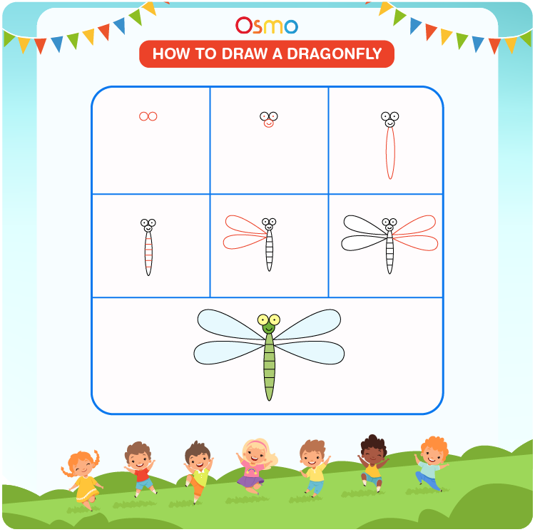 How to Draw a Dragonfly A StepbyStep Tutorial for Kids