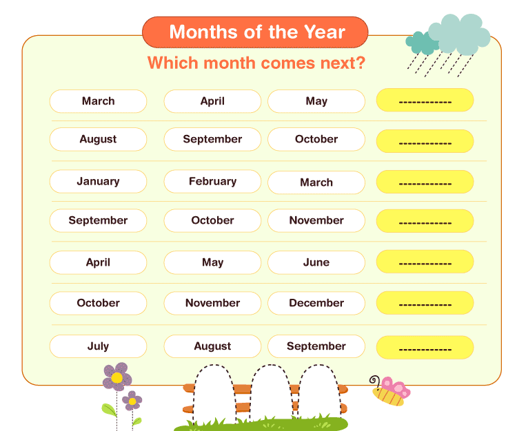 Months Of The Year Worksheets Worksheets For Kindergarten
