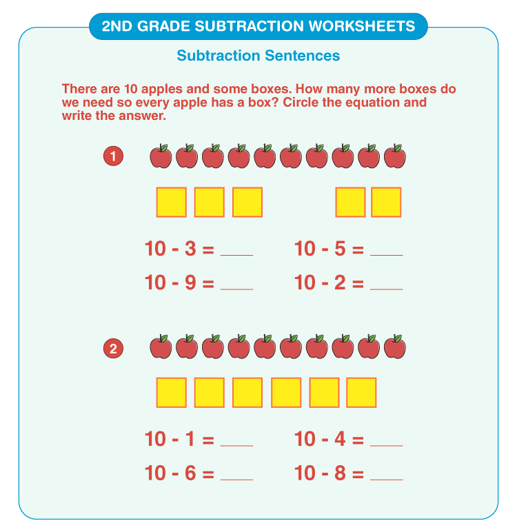 subtraction worksheets for 2nd grade