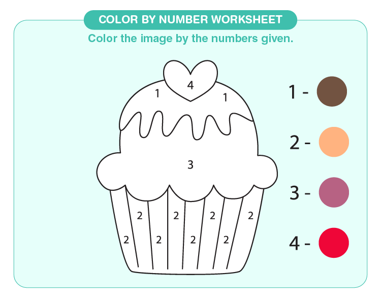 Free Printable Color by Number Worksheets For Kindergarten