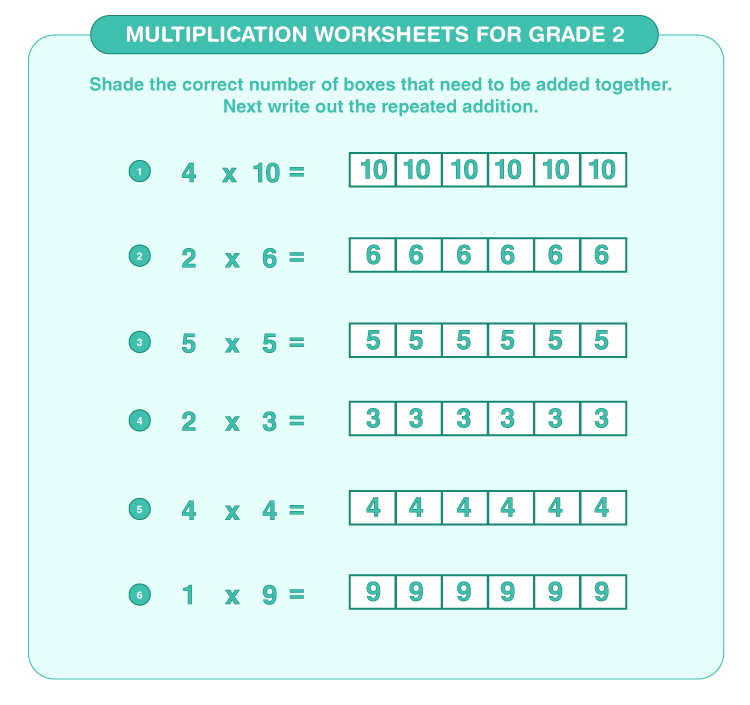 2nd Grade Multiplication Math Worksheets