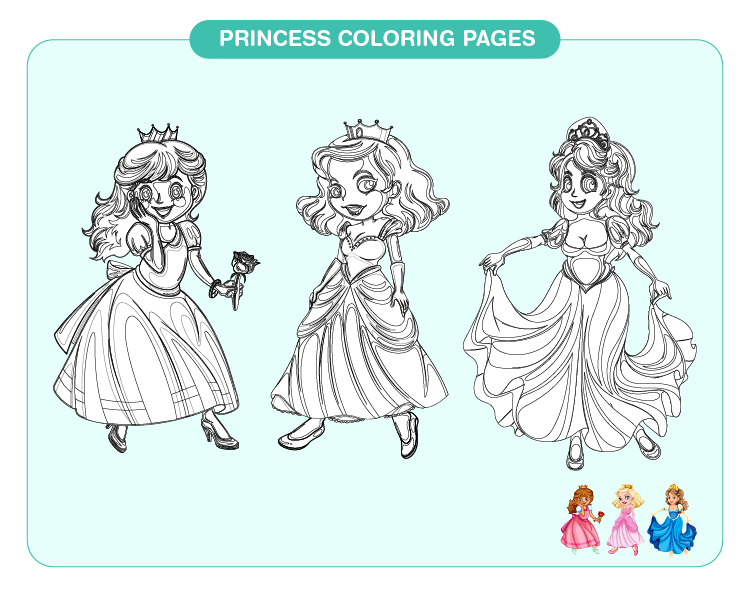 free princess coloring pages for kids