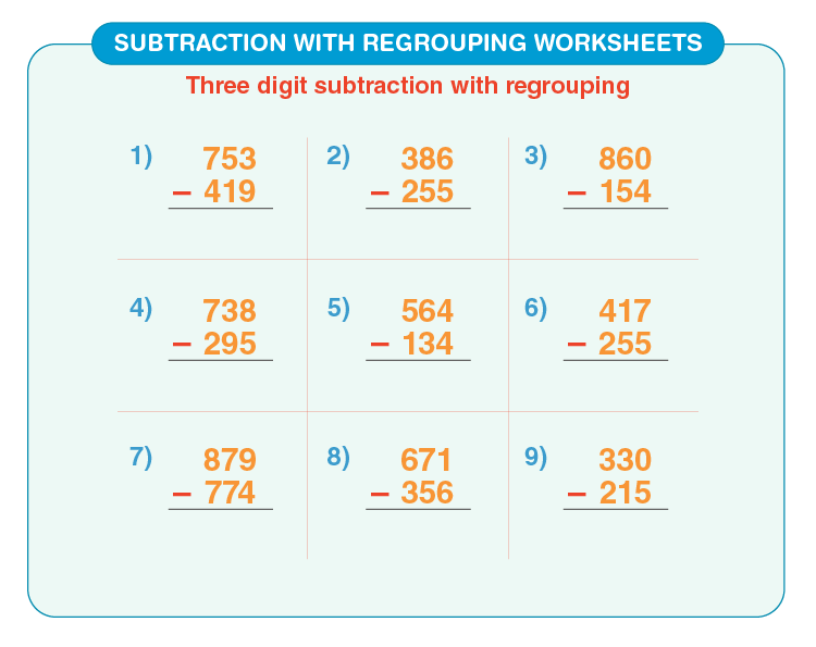 subtraction with regrouping worksheets download free printable worksheets