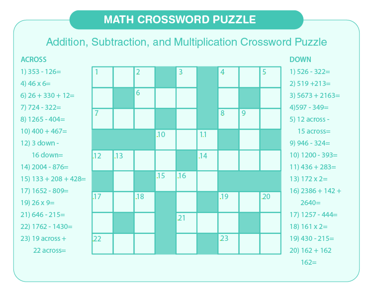 Z h Die Kirche Stromspannung Math Crossword Puzzles Mach Weiter 