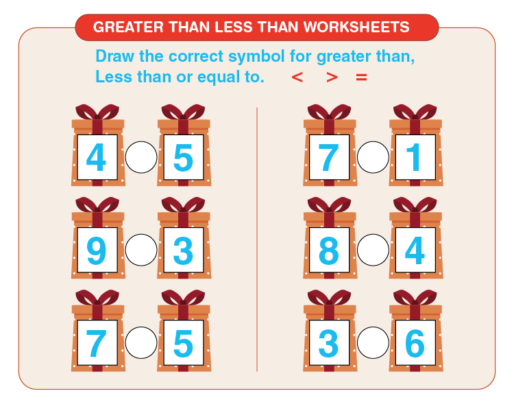 Maths Less Than Greater Than Worksheets