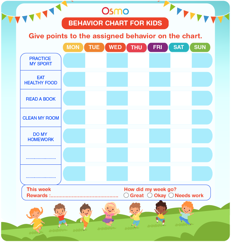 monthly behavior chart template