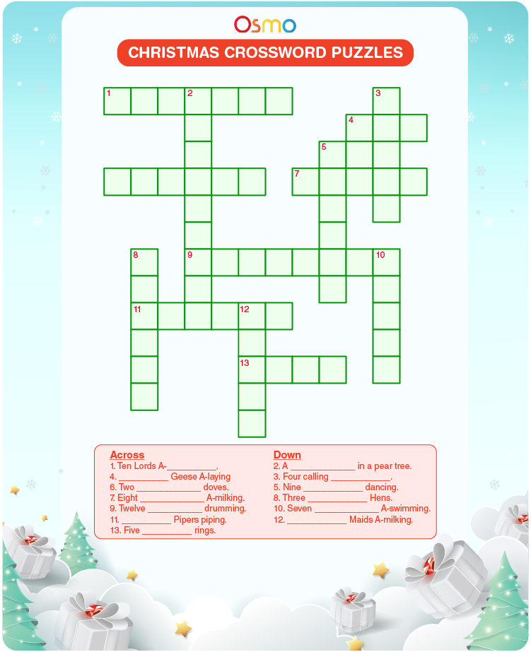 christmas crossword puzzles download free printables