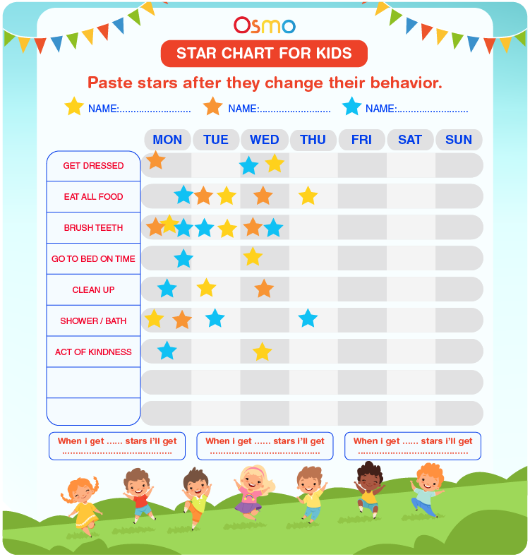 childrens star charts free printable