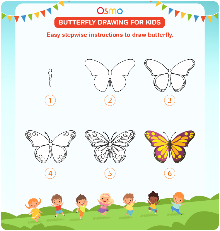 Butterfly Drawing for Kids  A Step-by-Step Tutorial for Kids