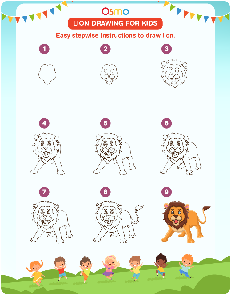 Lion Drawing Template  15 Free PDF Documents Download