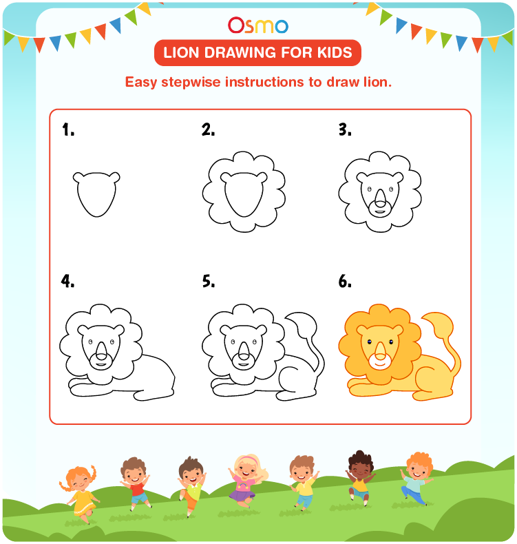 Lion Drawing for Kids 03